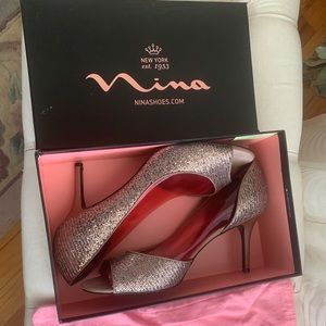Nina glitter bronze heels